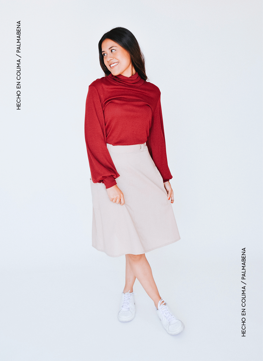 Falda corte A kaki - 1F-39