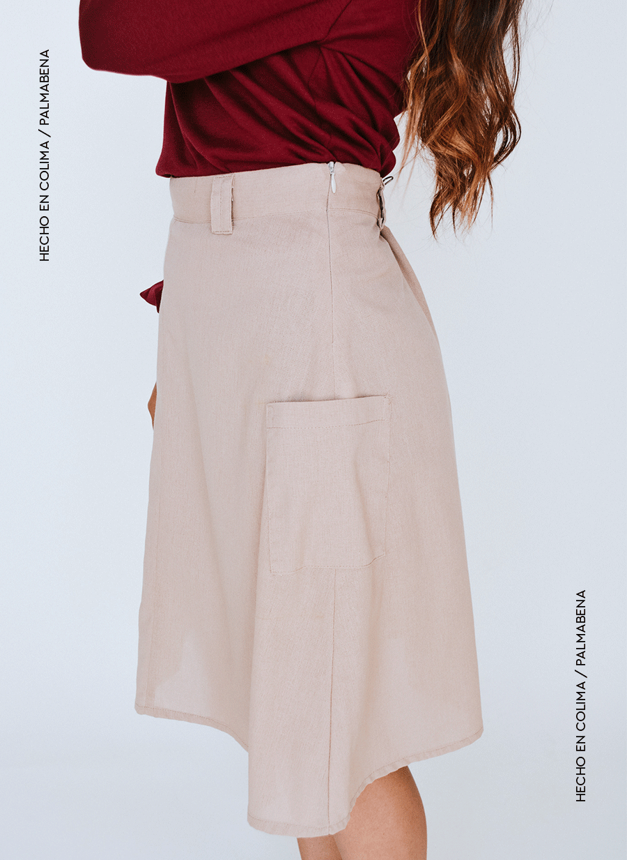 Falda corte A kaki - 1F-39