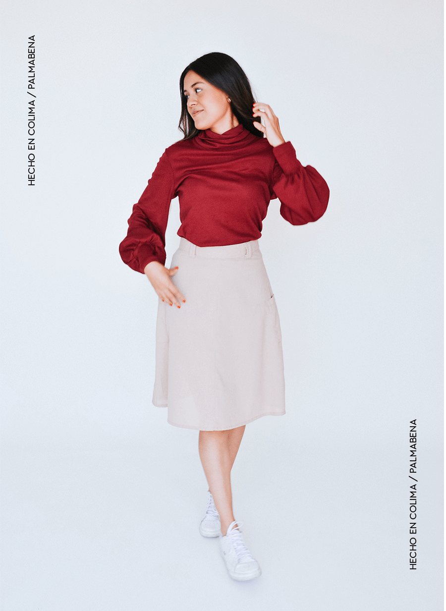 Blusa soft manga globo vino - 1N-09B