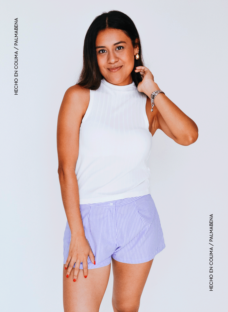 Top básico sisa rib ivory- 1B-113