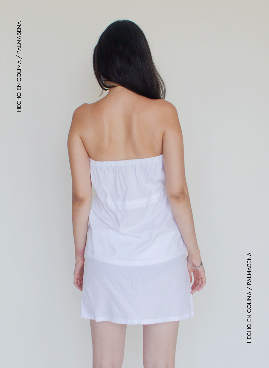 Blusa straple corte imperio blanca - 1B-126B