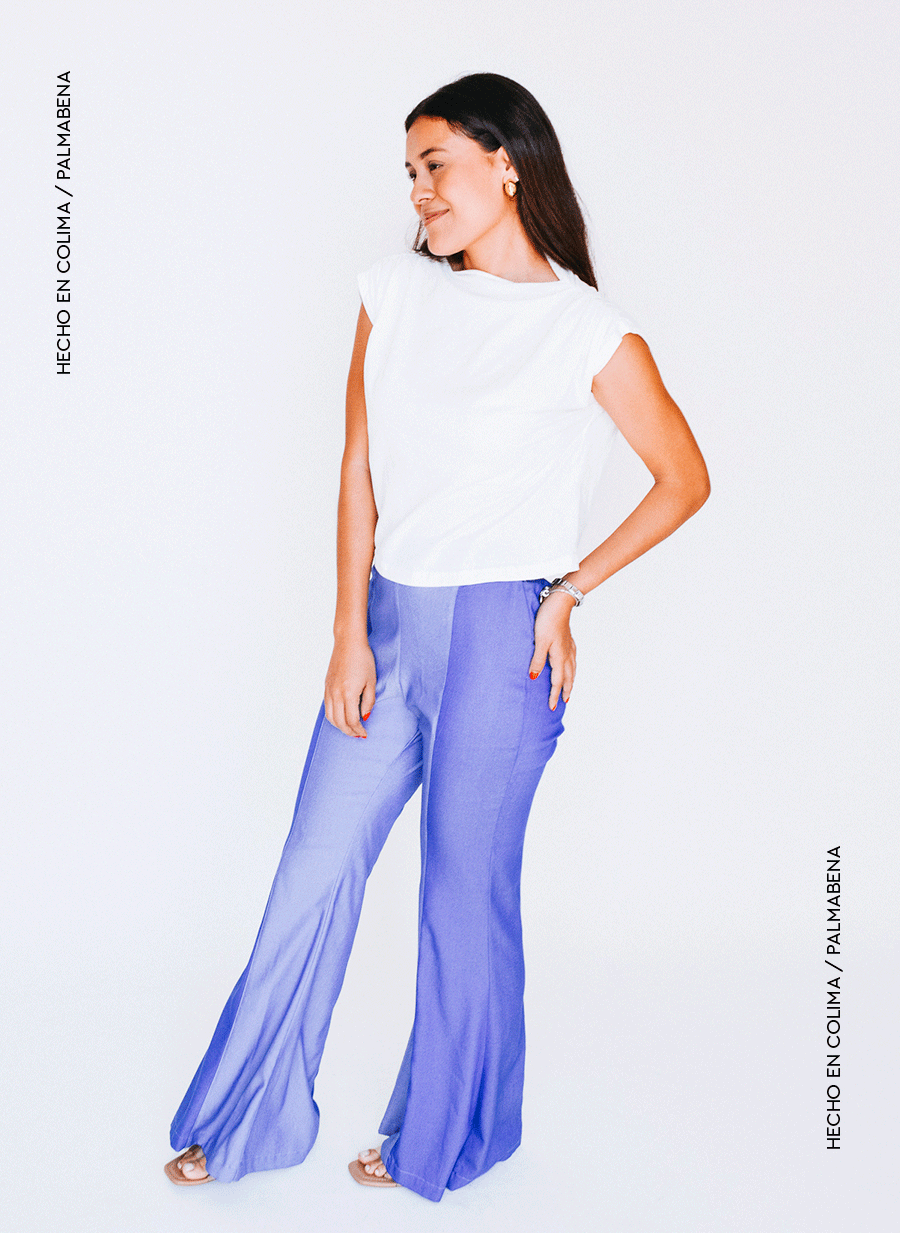 Pantalón campana doble mezclilla - 1P-13H