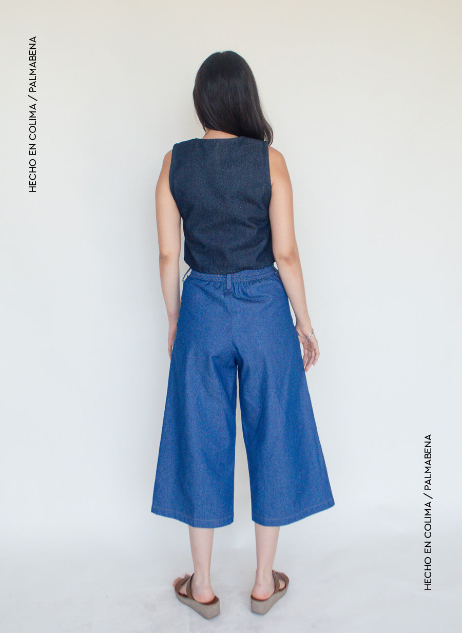 Pantalón culotte mezclilla - 1P-46