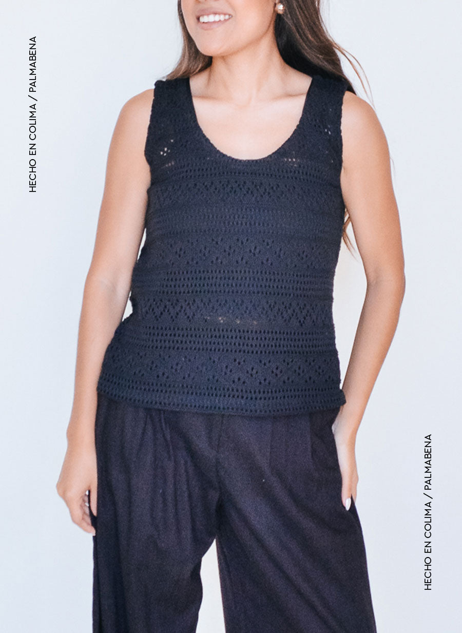 Top básico croche sin manga - 1B-120