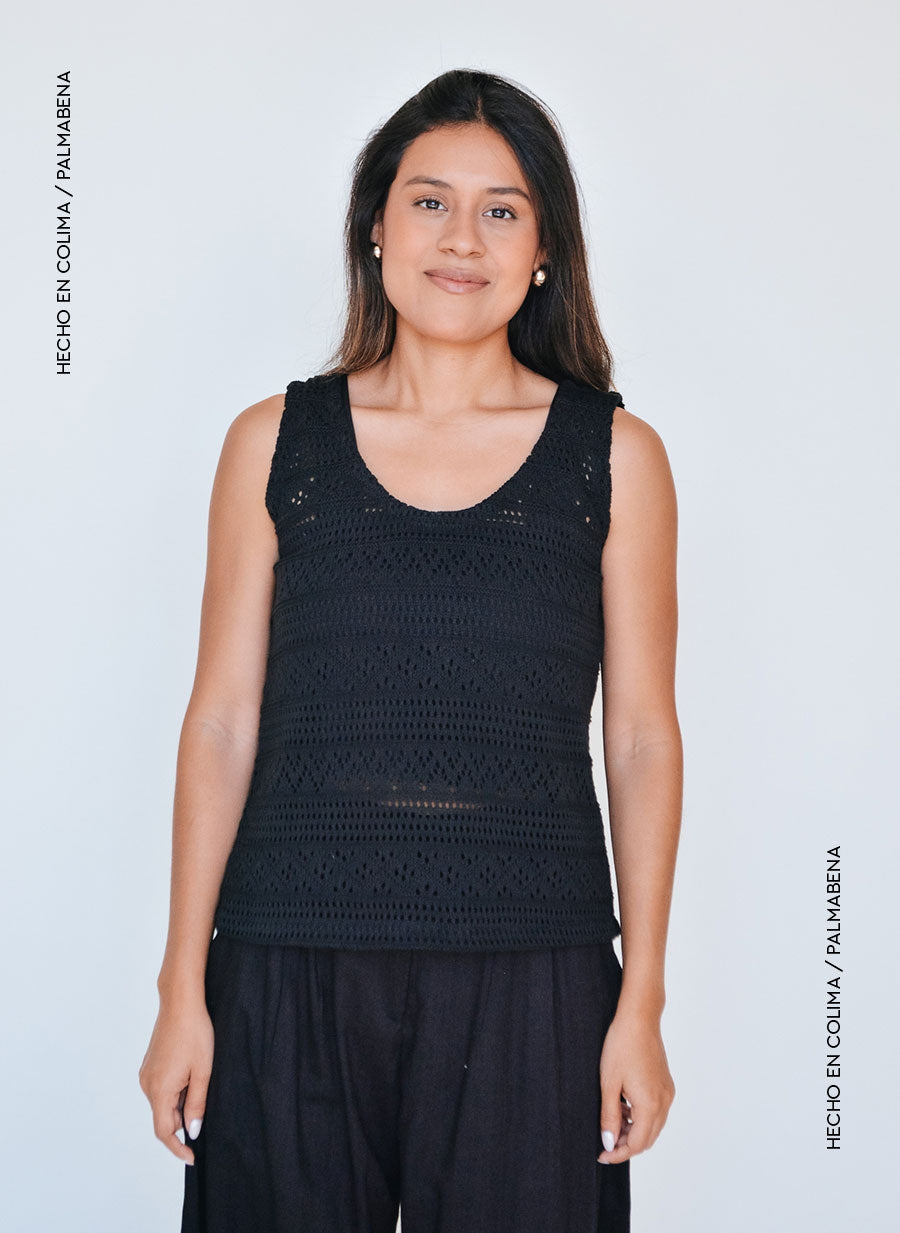 Top básico croche sin manga - 1B-120