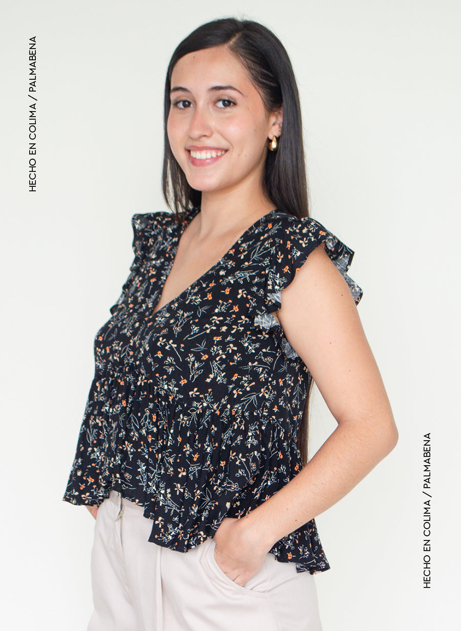 Blusa olán flores - 1B-62D
