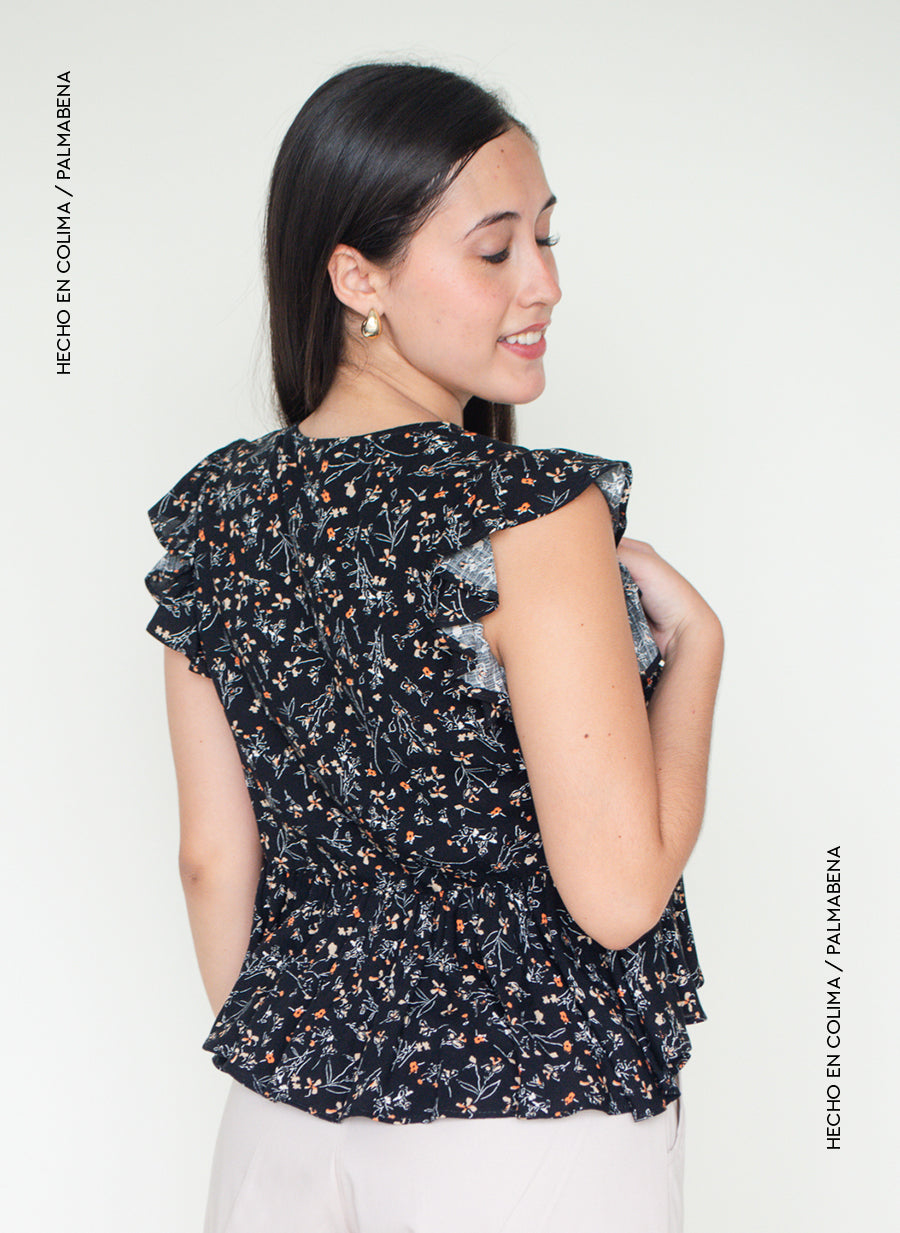 Blusa olán flores - 1B-62D