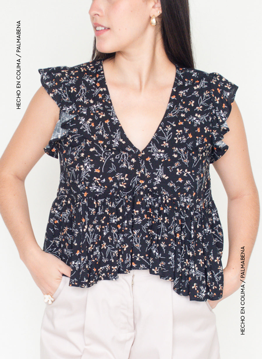 Blusa olán flores - 1B-62D