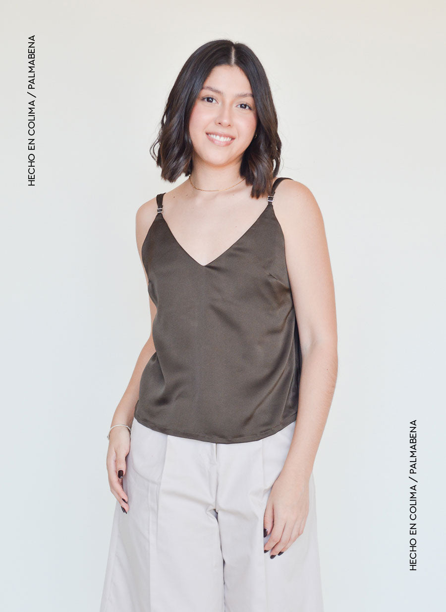 Blusa boho tirante satinada - 1B-121