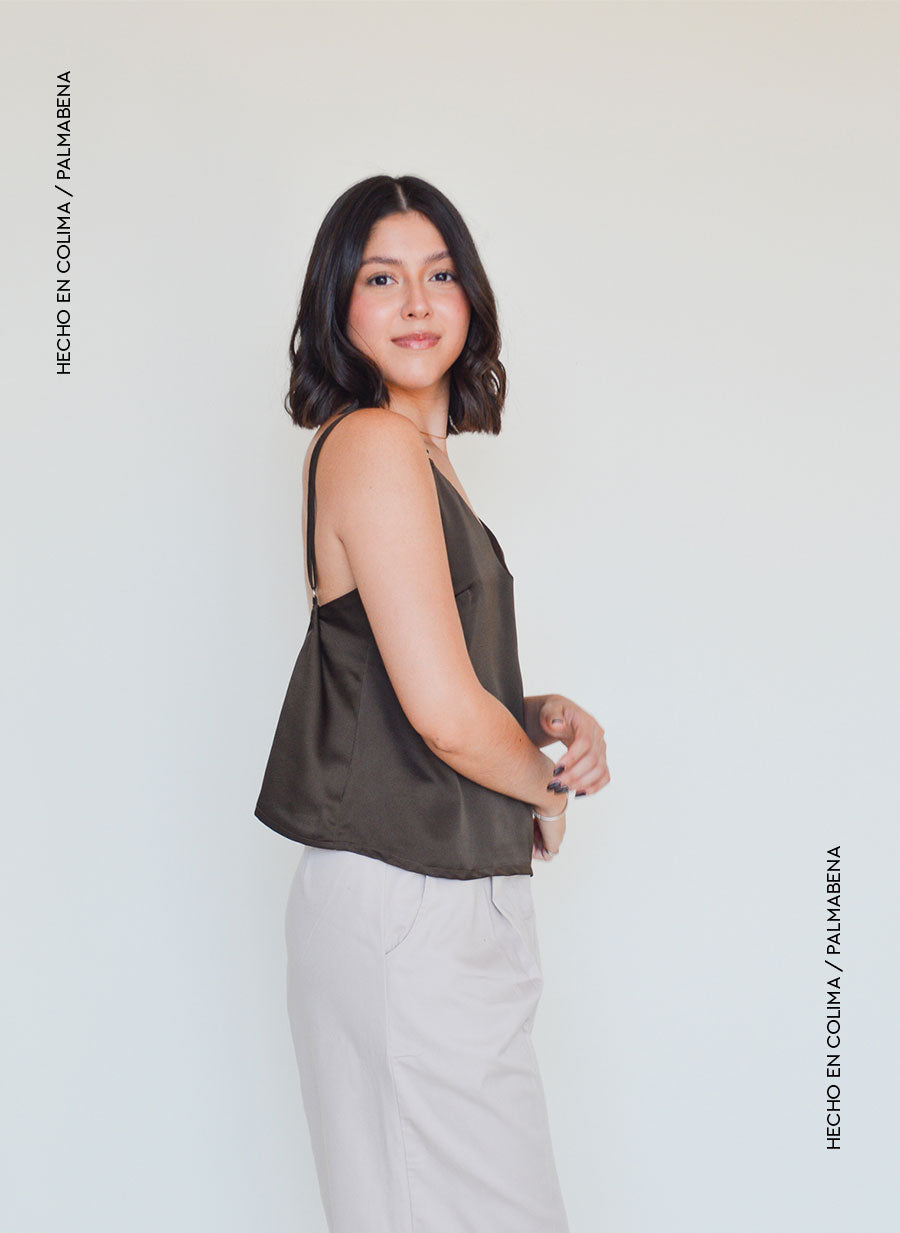 Blusa boho tirante satinada - 1B-121