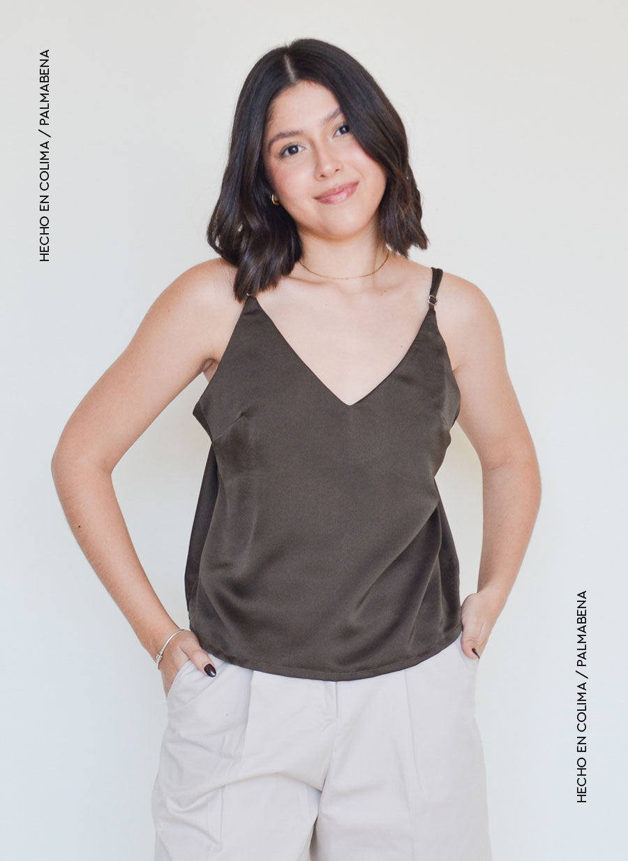 Blusa boho tirante satinada - 1B-121