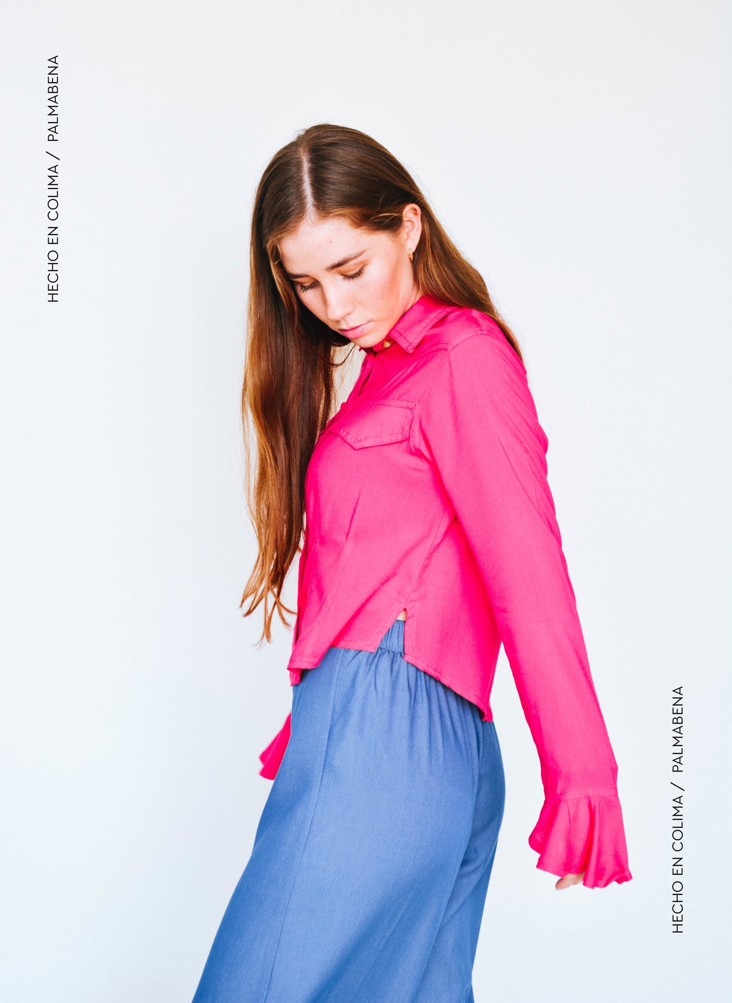 Camisa crop con puño escarola fiusha - 1C-73