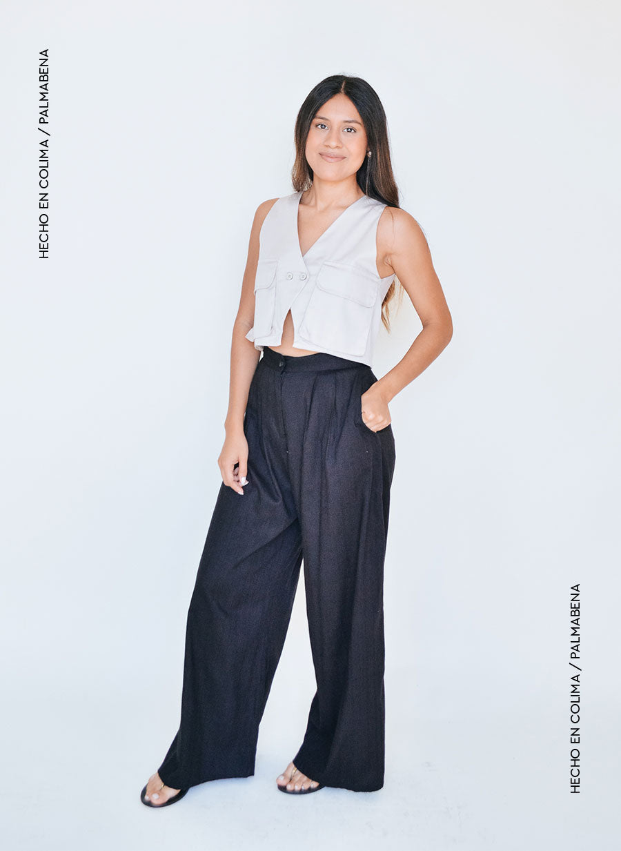 Chaleco corto de botones cargo - 1N-37