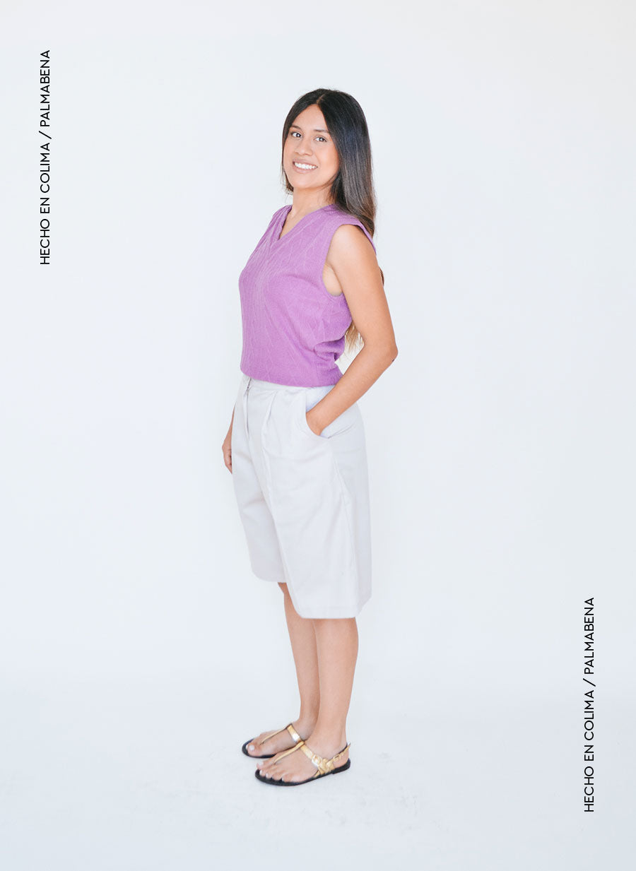 Chaleco cardigan morado - 1N-40
