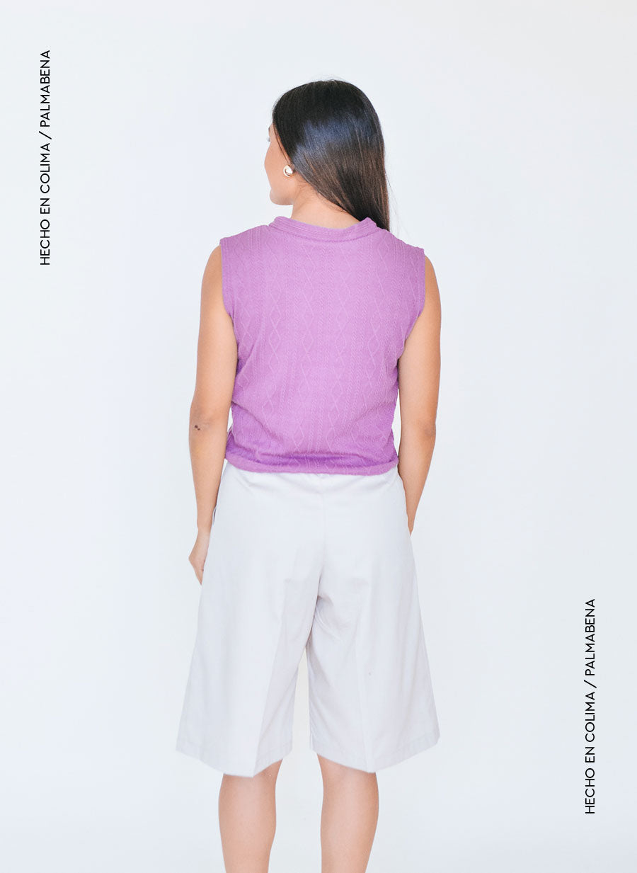 Chaleco cardigan morado - 1N-40