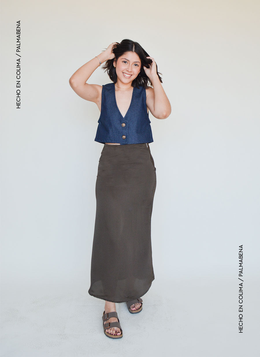 Falda midi santinada - 1F-41