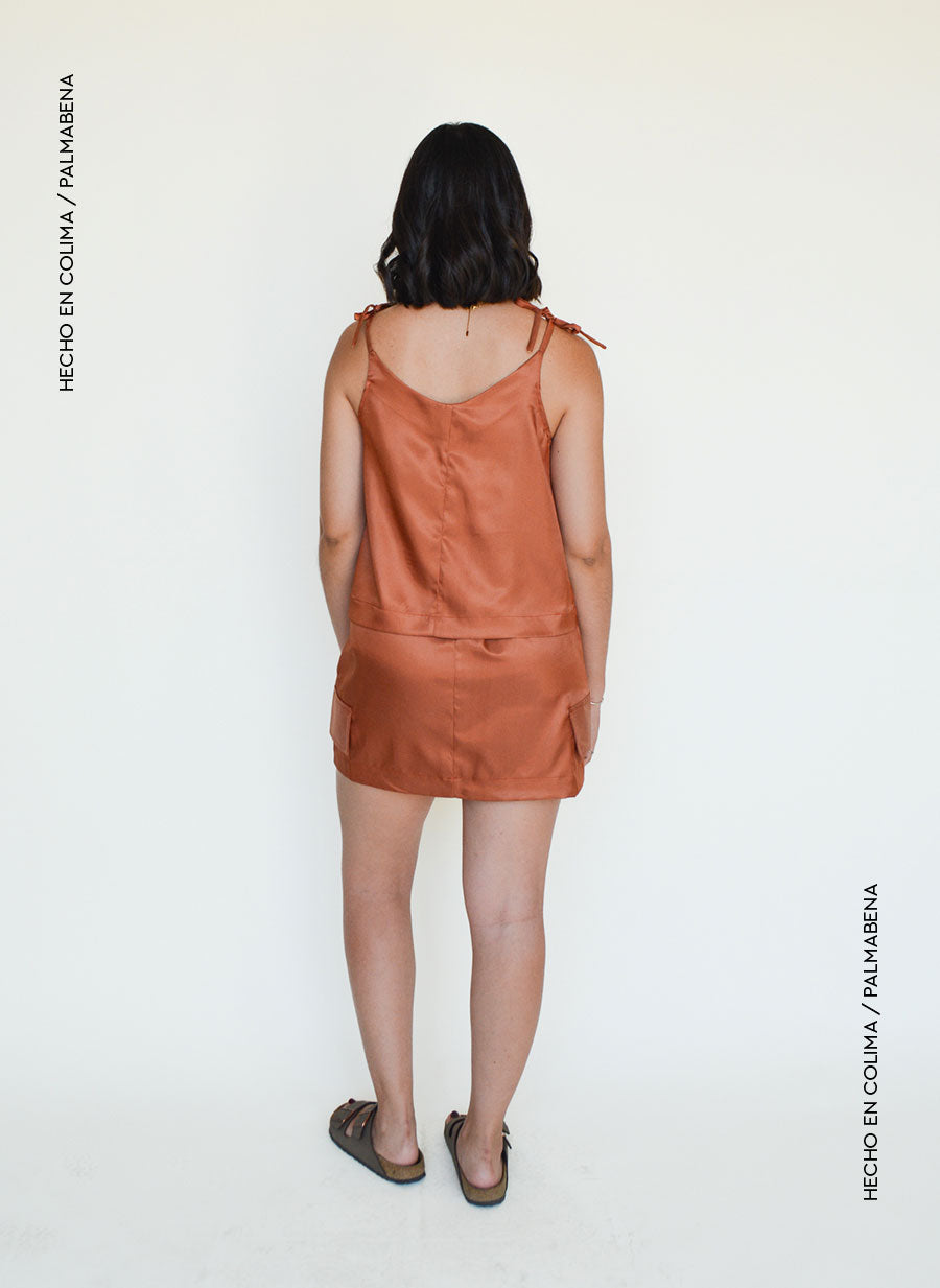Mini falda cargo ocre - 1F-34A