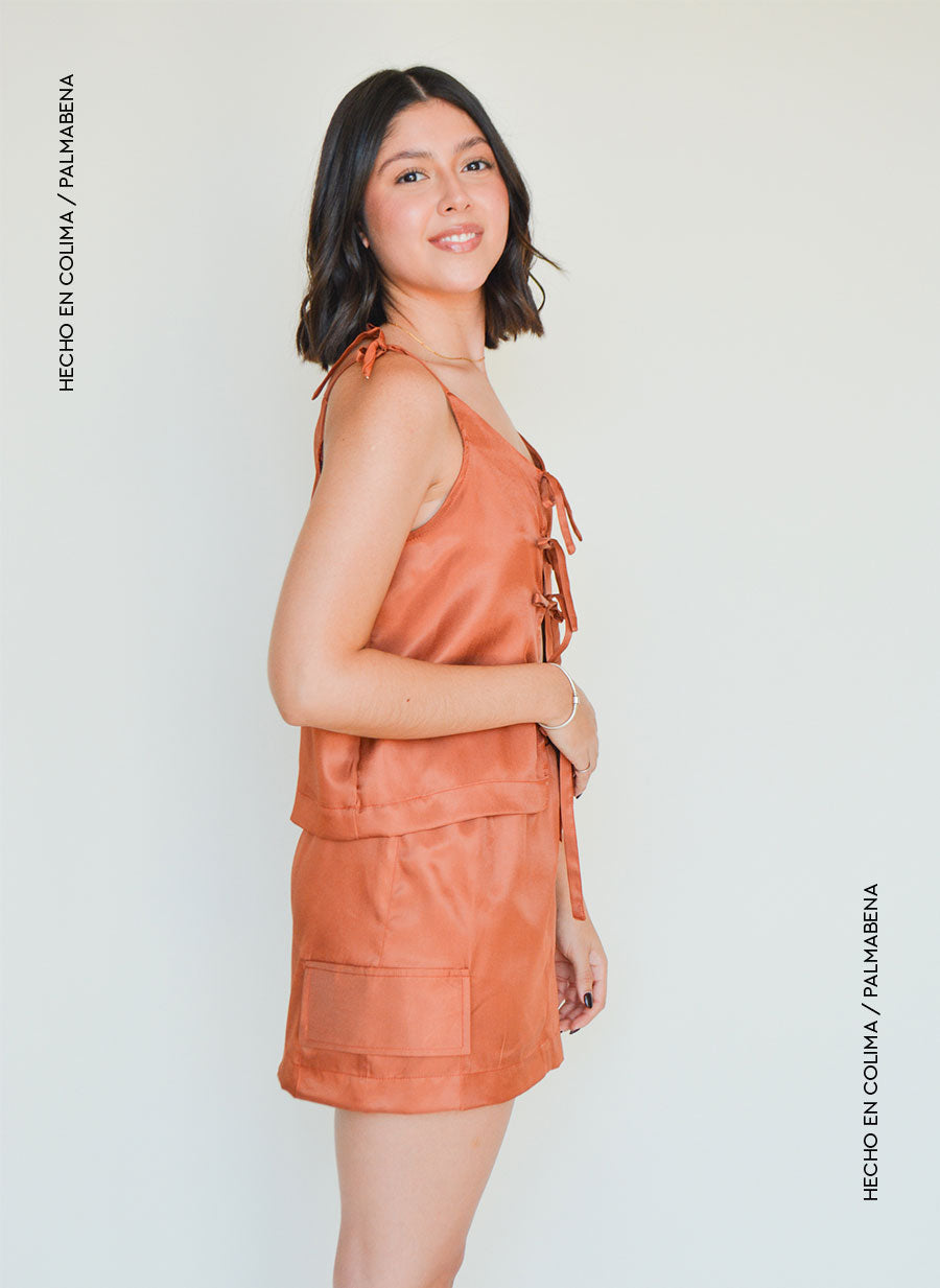 Mini falda cargo ocre - 1F-34A