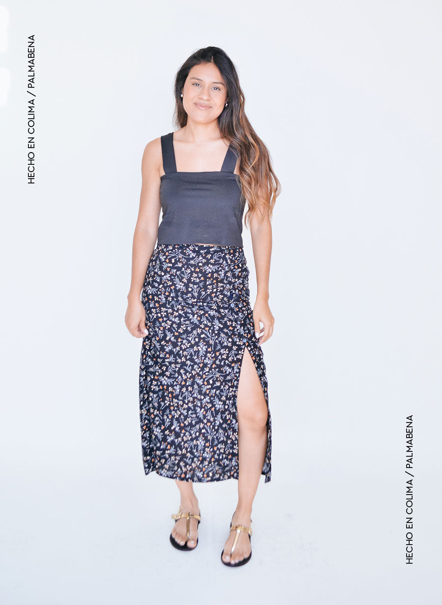 Maxi falda estampado de flores - 1F-36