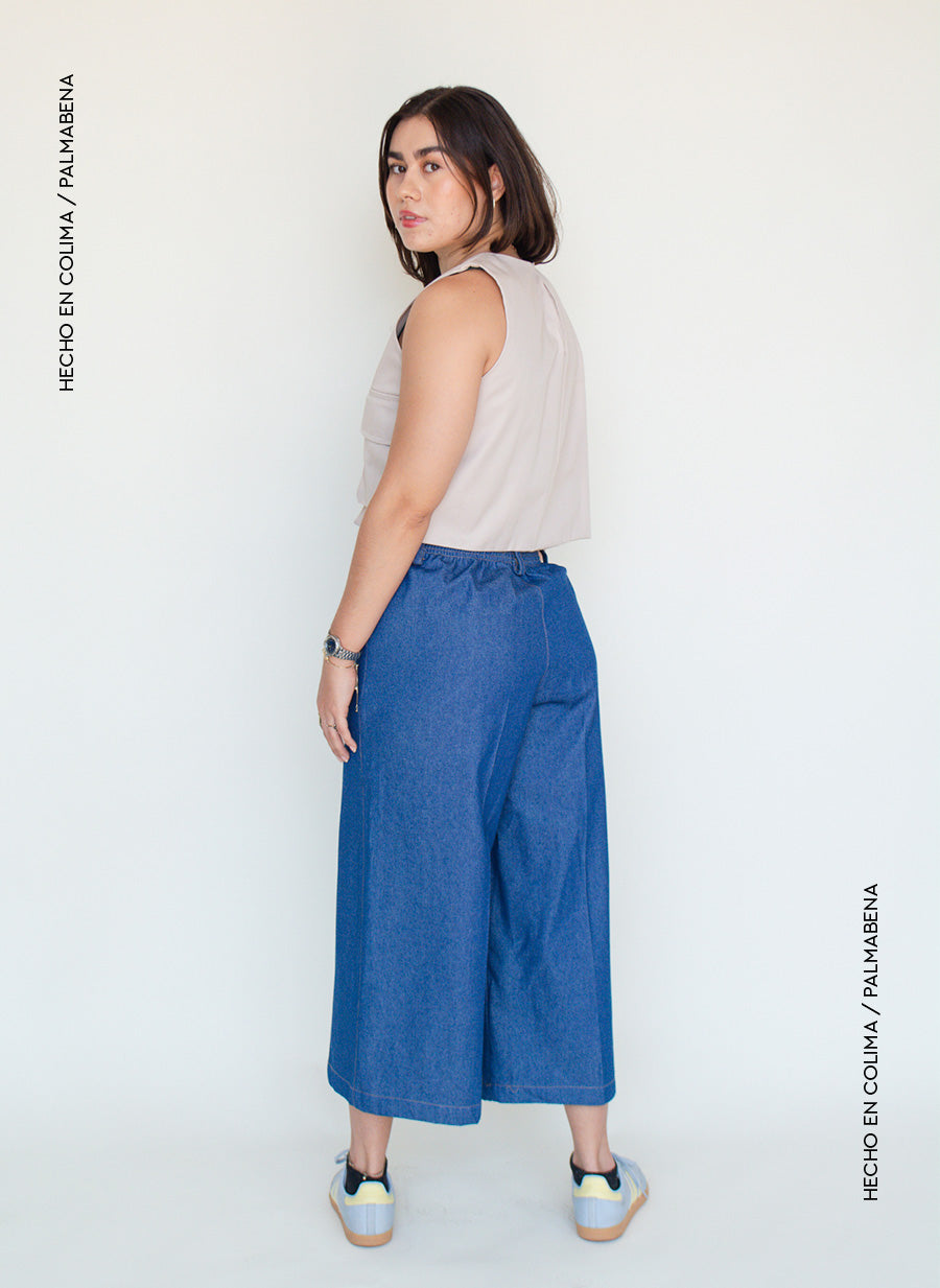 Pantalón culotte mezclilla - 1P-46