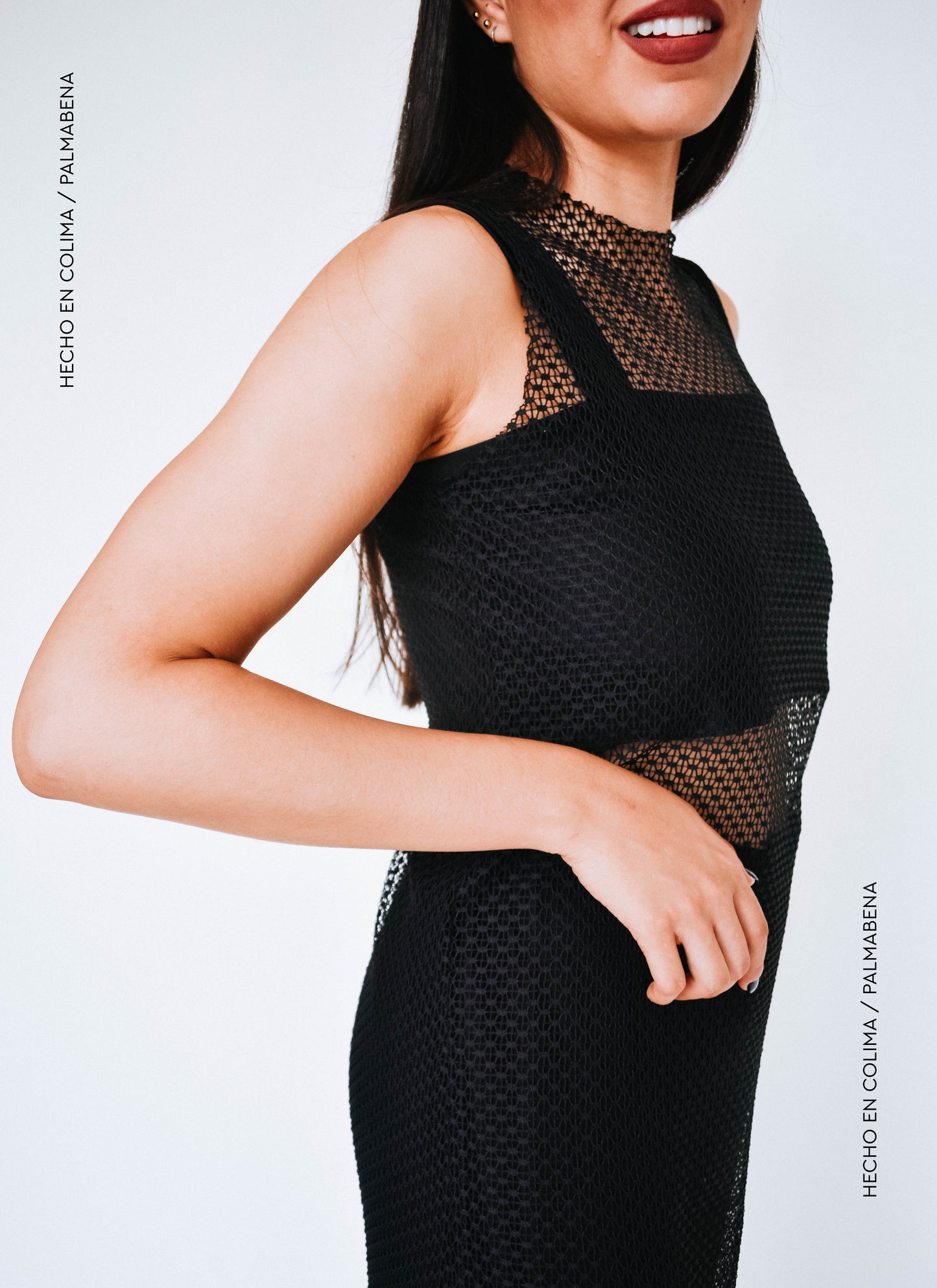 Vestido red midi aberturas negro - 1V-68B