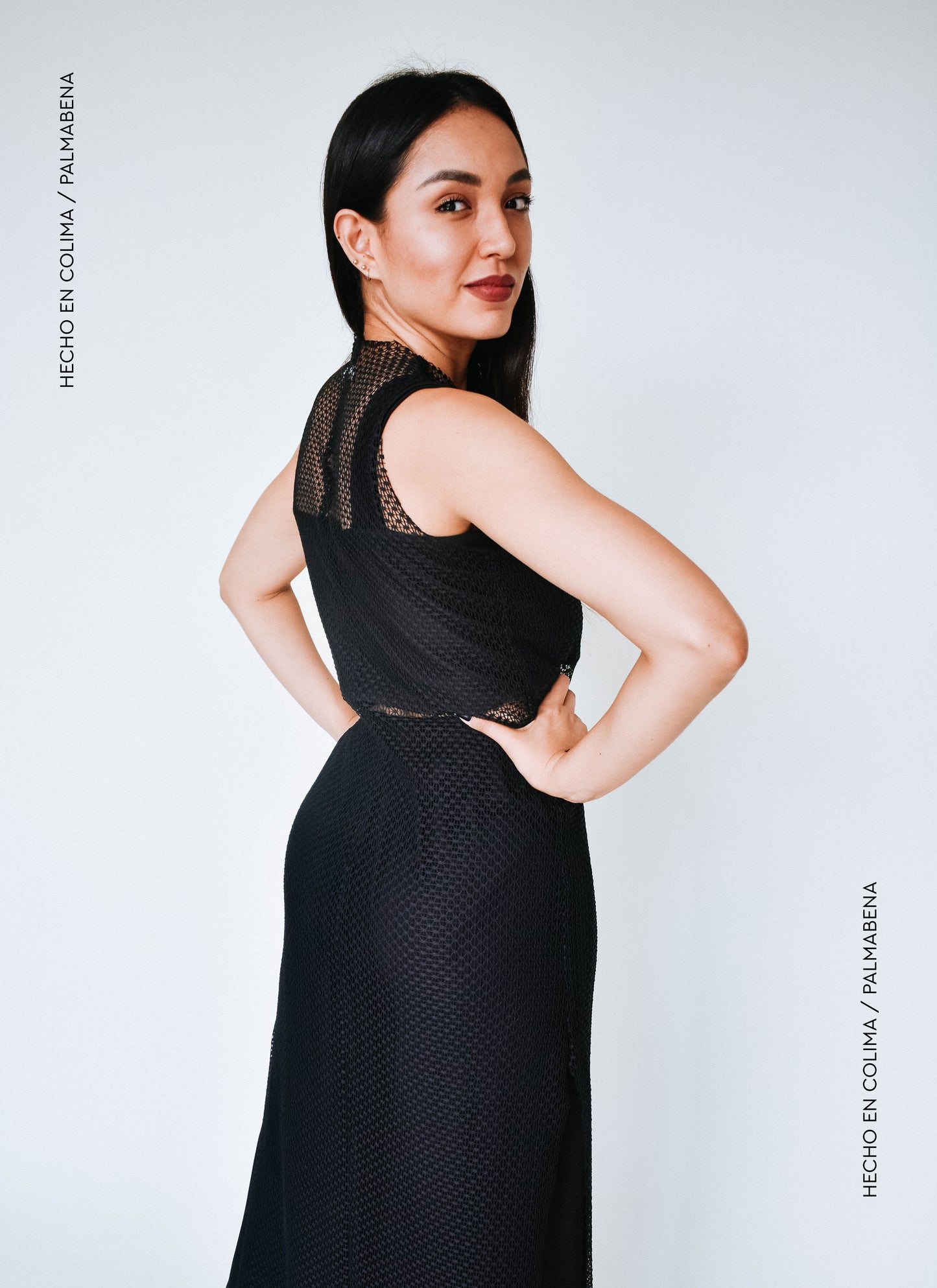 Vestido red midi aberturas negro - 1V-68B