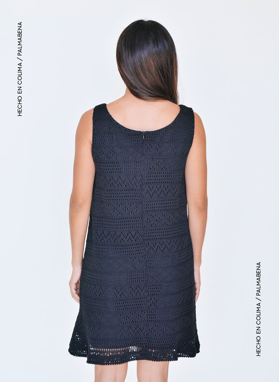 Vestido básico croche sin manga - 1V-95