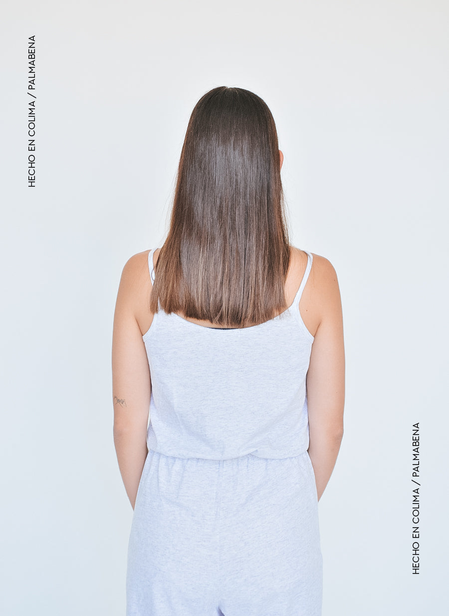 Jumpsuit gris de tirantes - 1N29