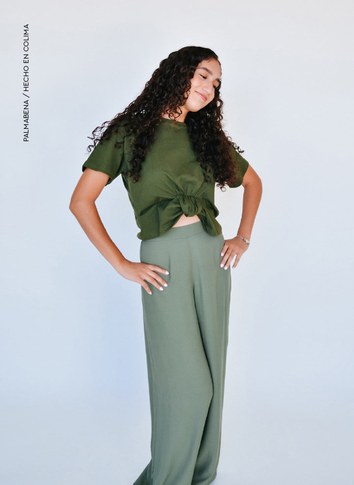 T-shirt nudo verde - 1B-101