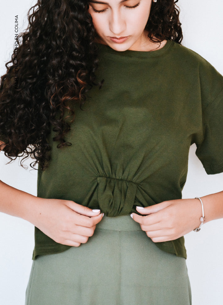 T-shirt nudo verde - 1B-101