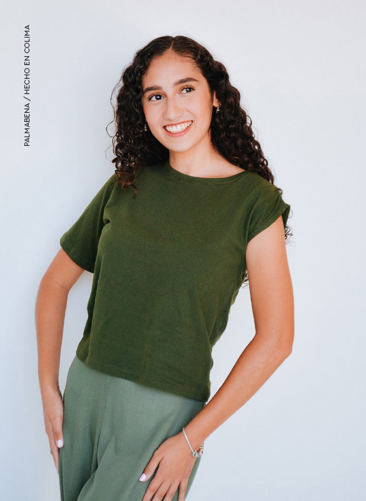 T-shirt una manga verde - 1B-102