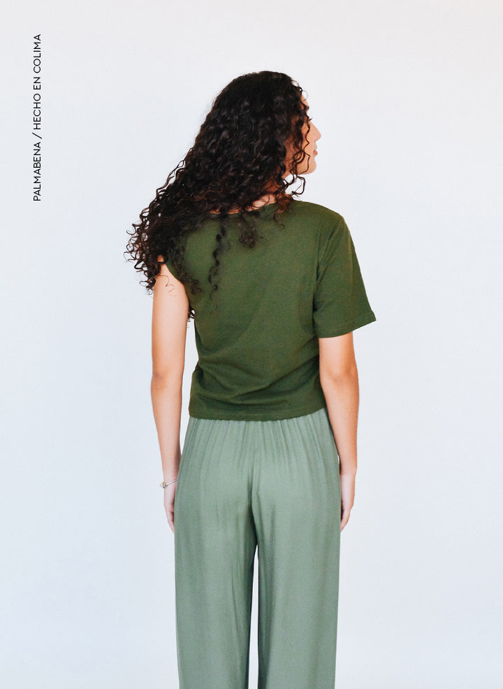 T-shirt una manga verde - 1B-102