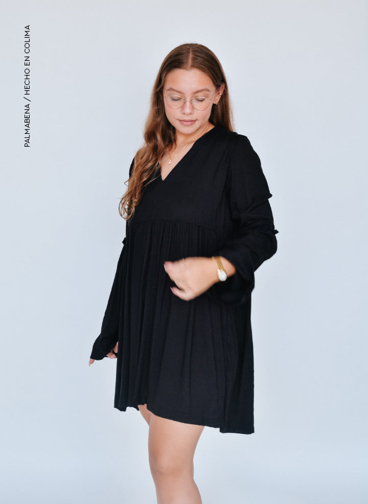 Vestido negro boho - 1V48B