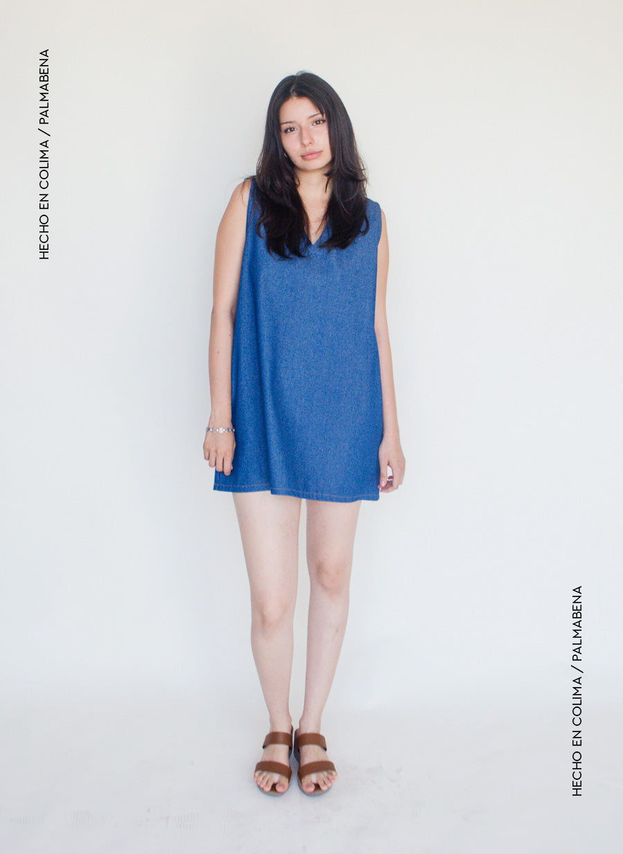 Vestido mini mezclilla  - 1V-74A