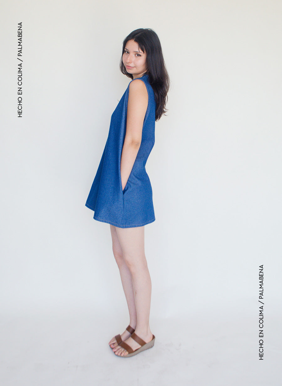 Vestido mini mezclilla  - 1V-74A