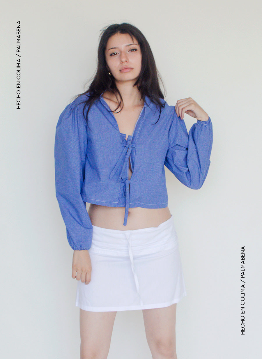 Falda mini ajustable blanca - 1F-43B
