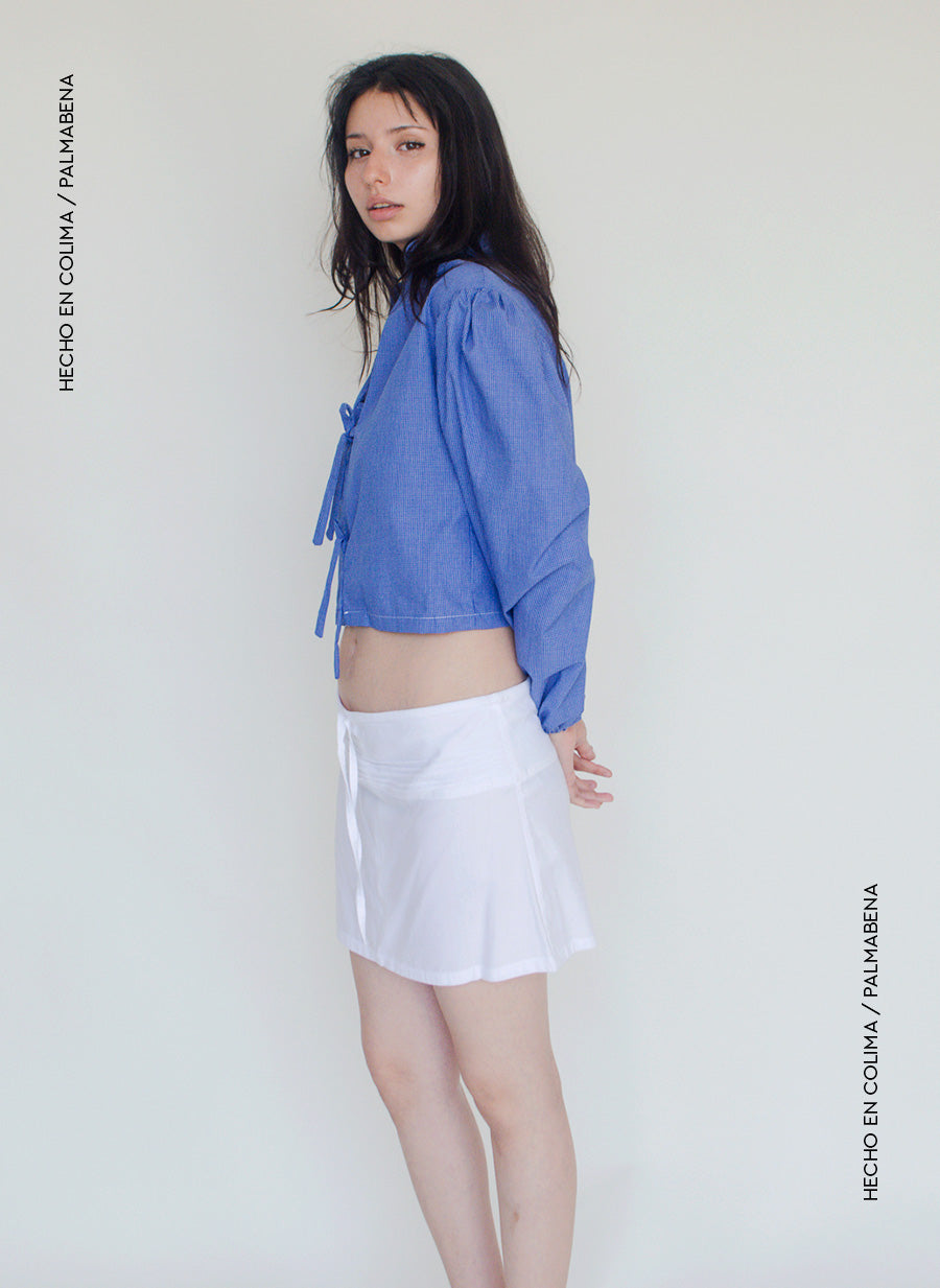 Falda mini ajustable blanca - 1F-43B
