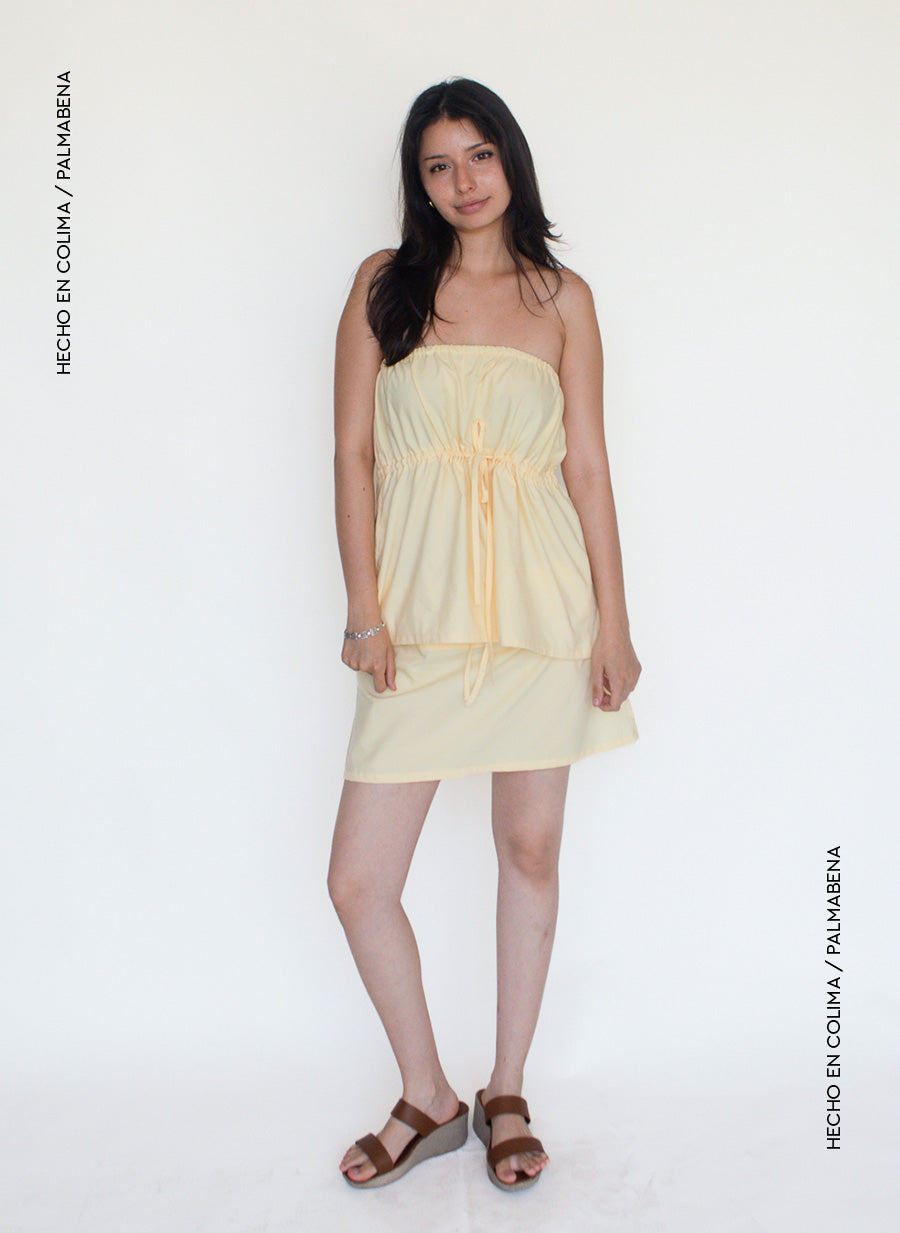Falda mini ajustable mantequilla - 1F-43A