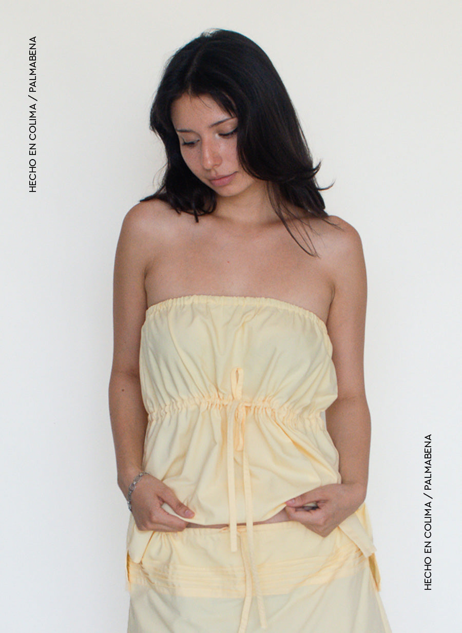 Blusa straple corte imperio mantequilla - 1B-126A
