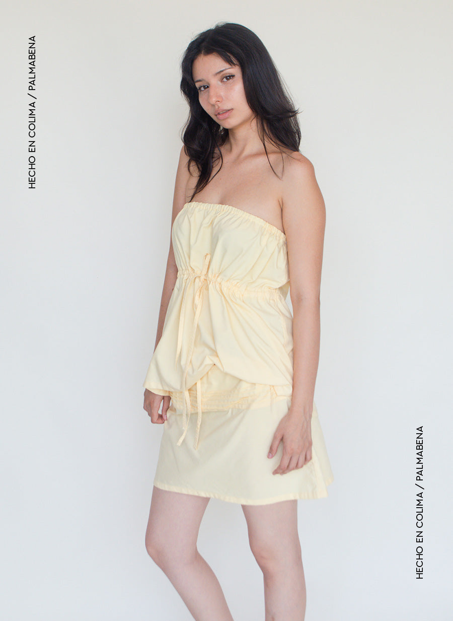 Blusa straple corte imperio mantequilla - 1B-126A