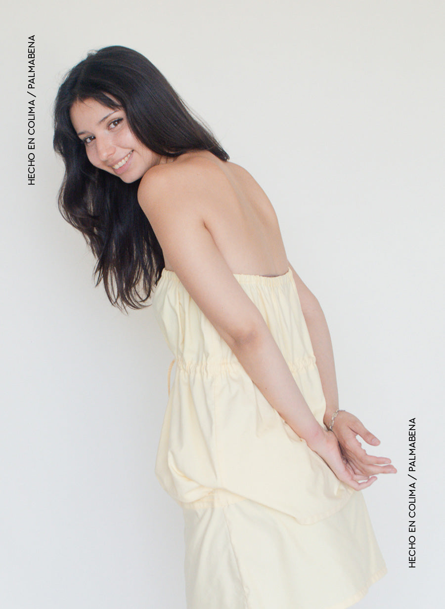 Blusa straple corte imperio mantequilla - 1B-126A