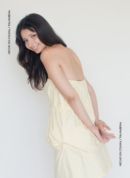 Blusa straple corte imperio mantequilla - 1B-126A