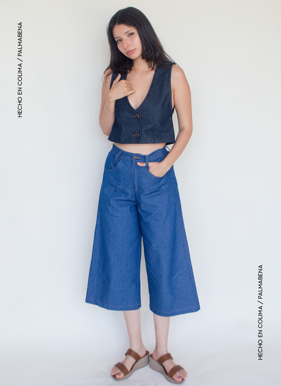 Pantalón culotte mezclilla - 1P-46