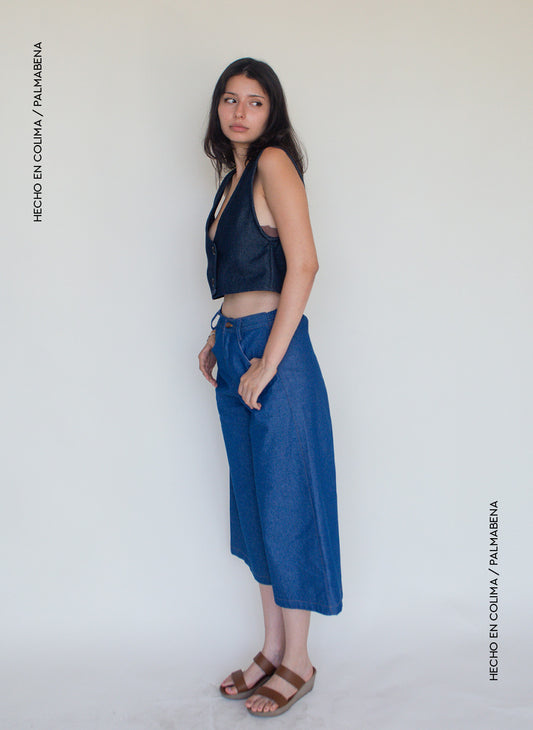 Pantalón culotte mezclilla - 1P-46