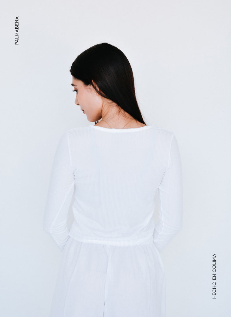 Ensamble blanco amarres en busto - 1B-87