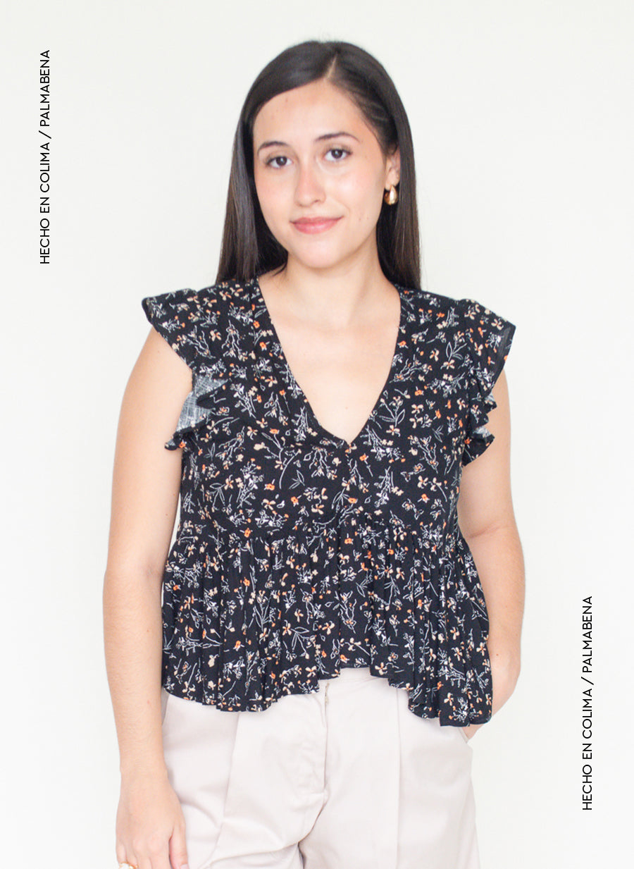 Blusa olán flores - 1B-62D