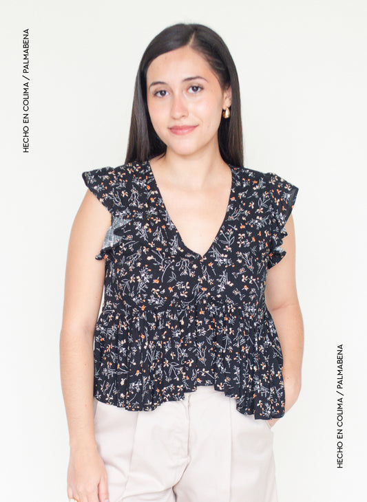 Blusa olán flores - 1B-62D
