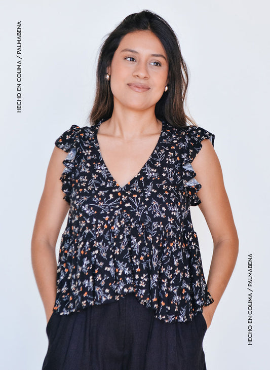 Blusa olán flores - 1B-62D