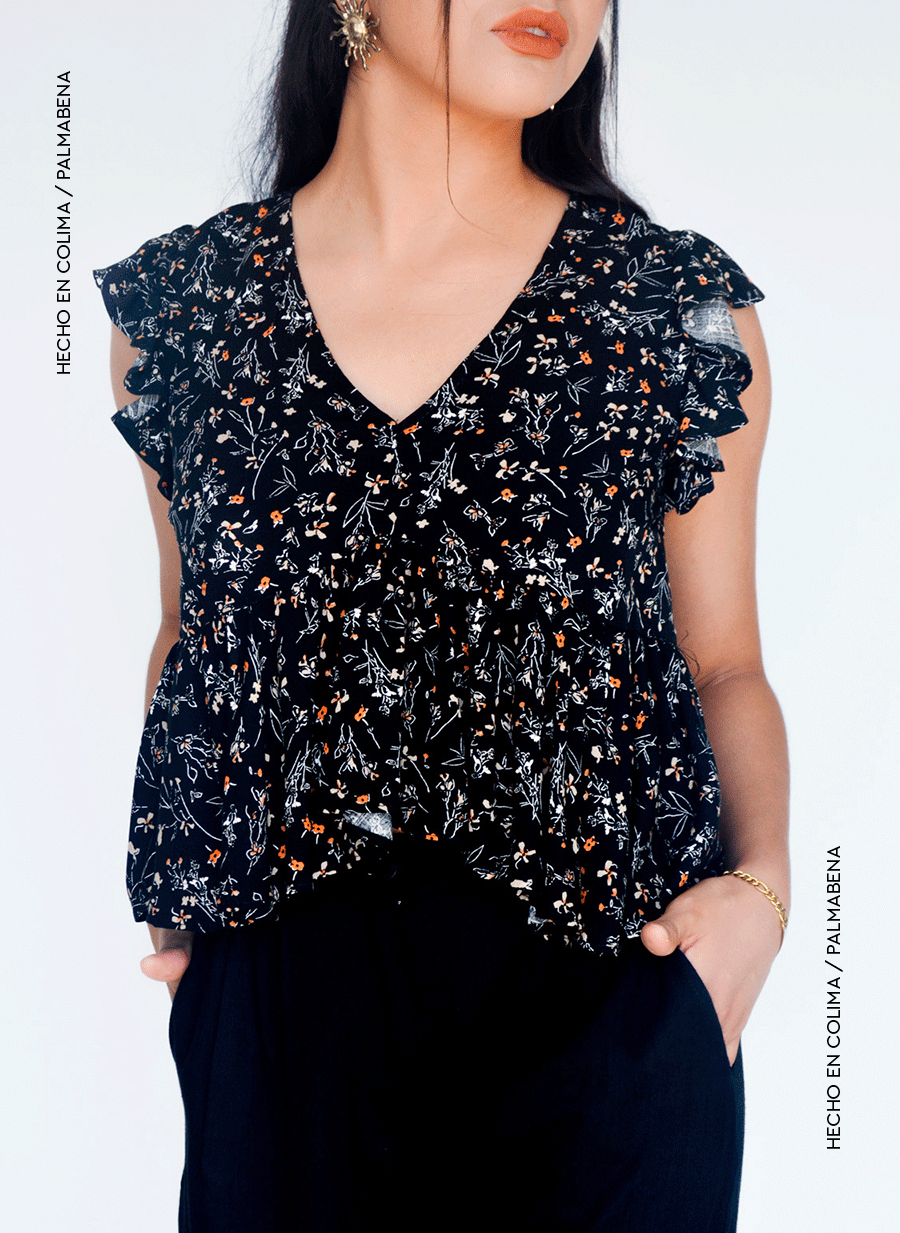 Blusa olán flores - 1B-62D