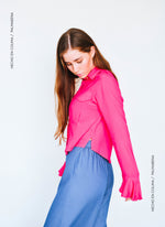 Camisa crop con puño escarola fiusha - 1C-73